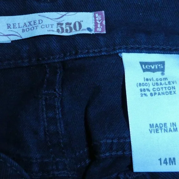 Levis 550 Women Bootcut Relaxed Stretch Jeans - Black - Picture 5 of 11